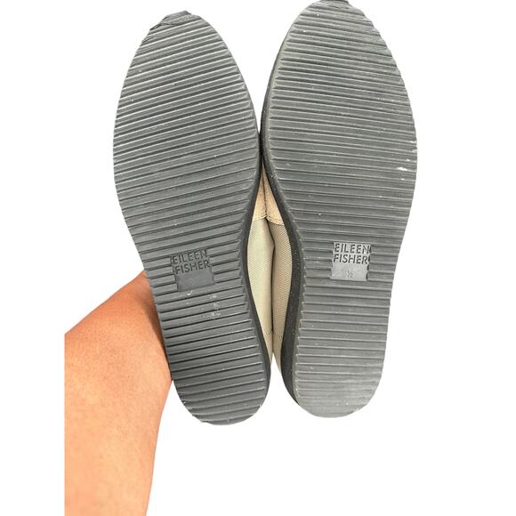 Eileen Fisher Tan Dell Mesh Suede Platform Loafers Size 8 1/2 Work Office - Picture 10 of 10